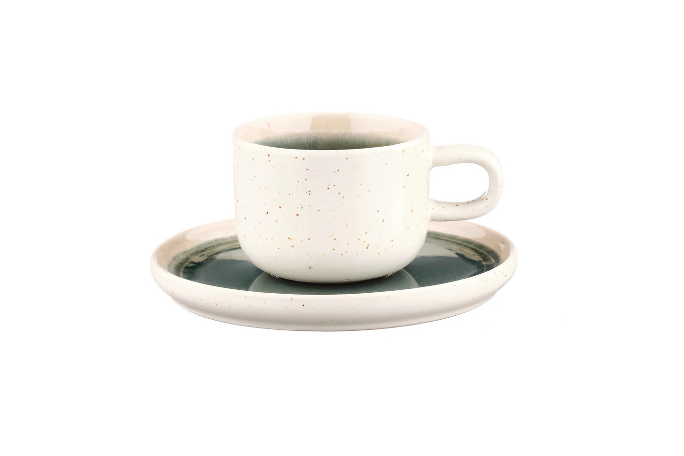 Tasse 20cl et soucoupe Ø15cm OXYGEN - 12 pièces - Vert de gris - Image 4