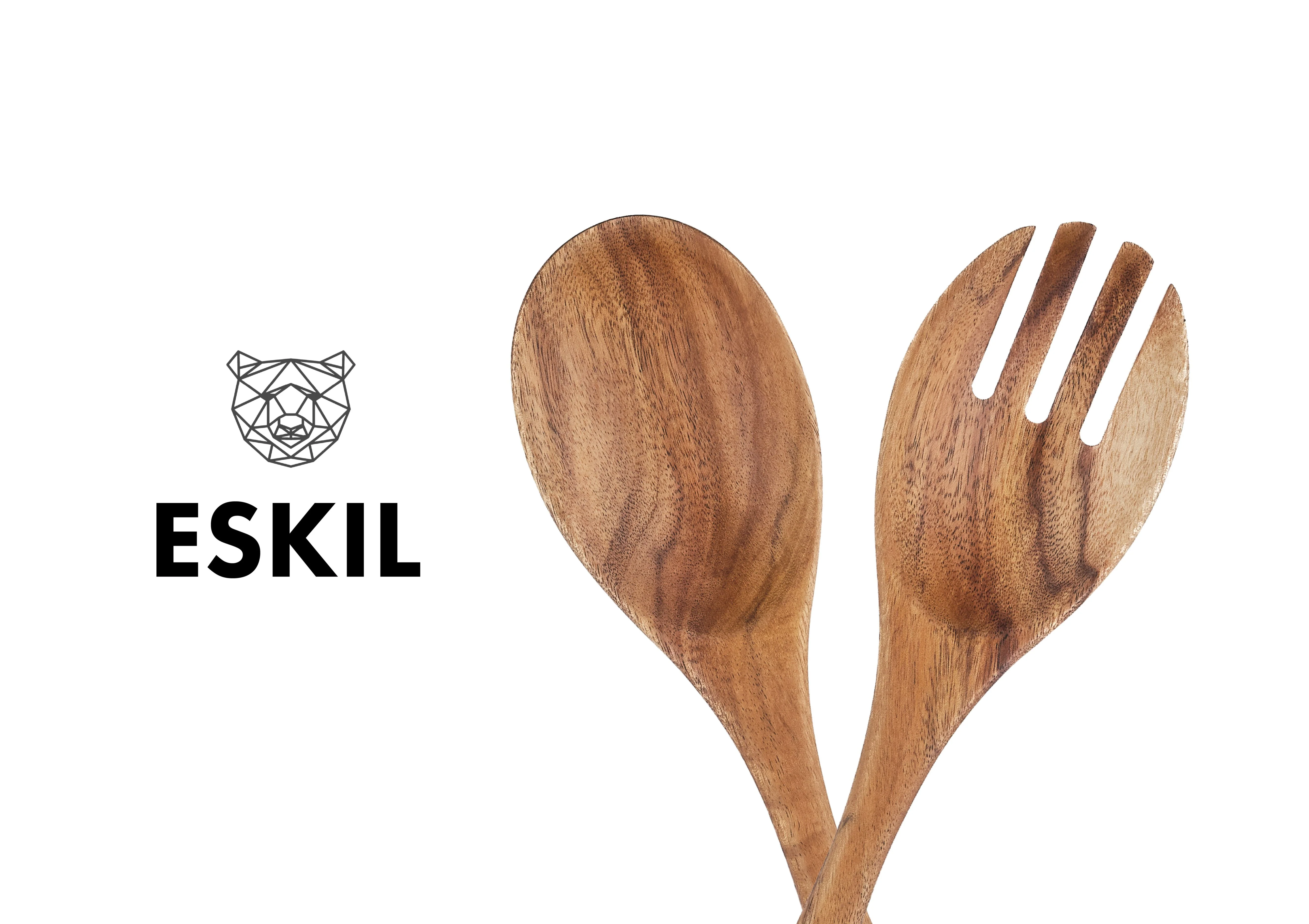 Couverts à salade en bois d'acacia ESKIL - Image 3