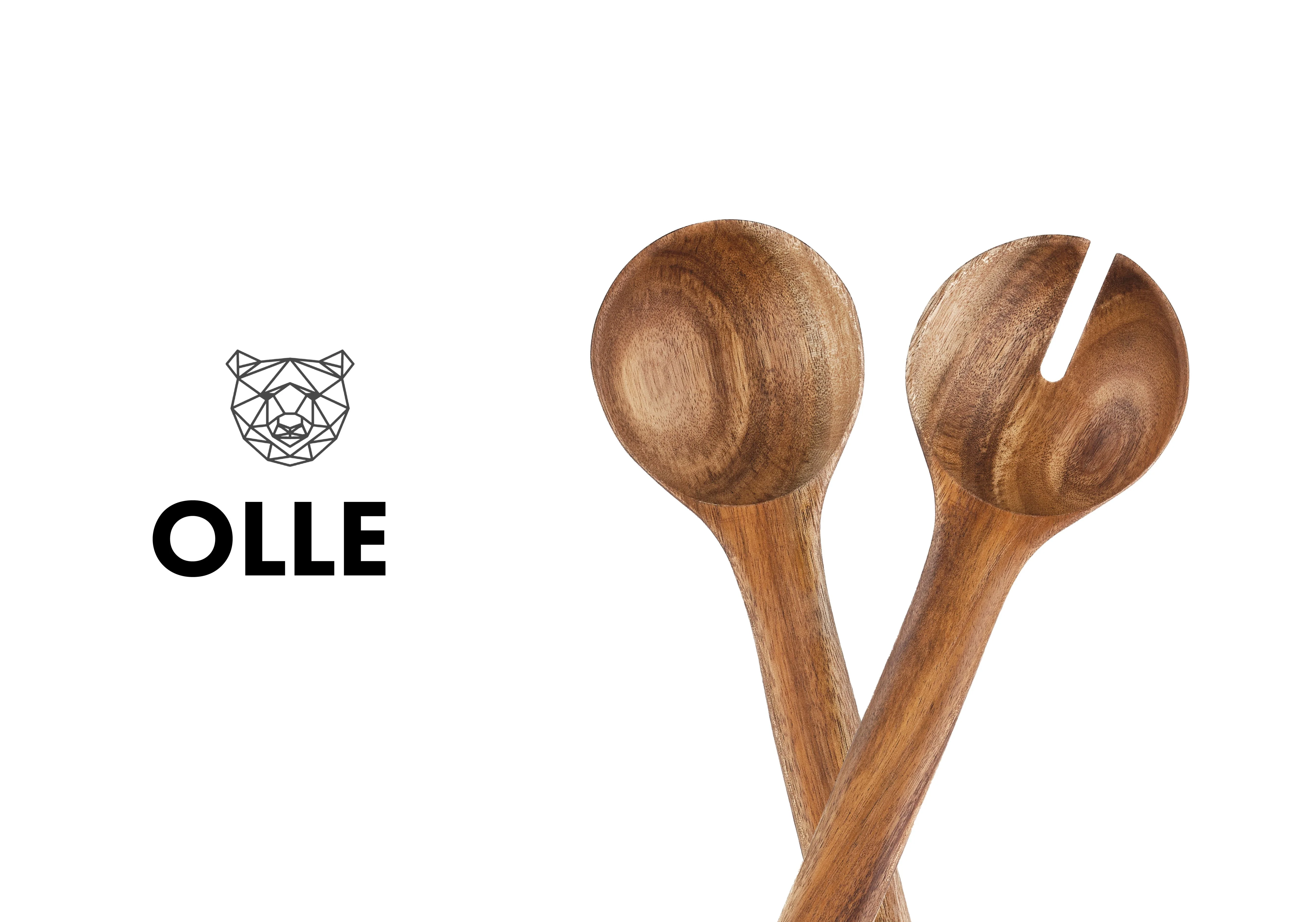 Couverts à salade en bois d'acacia OLLE - Image 3