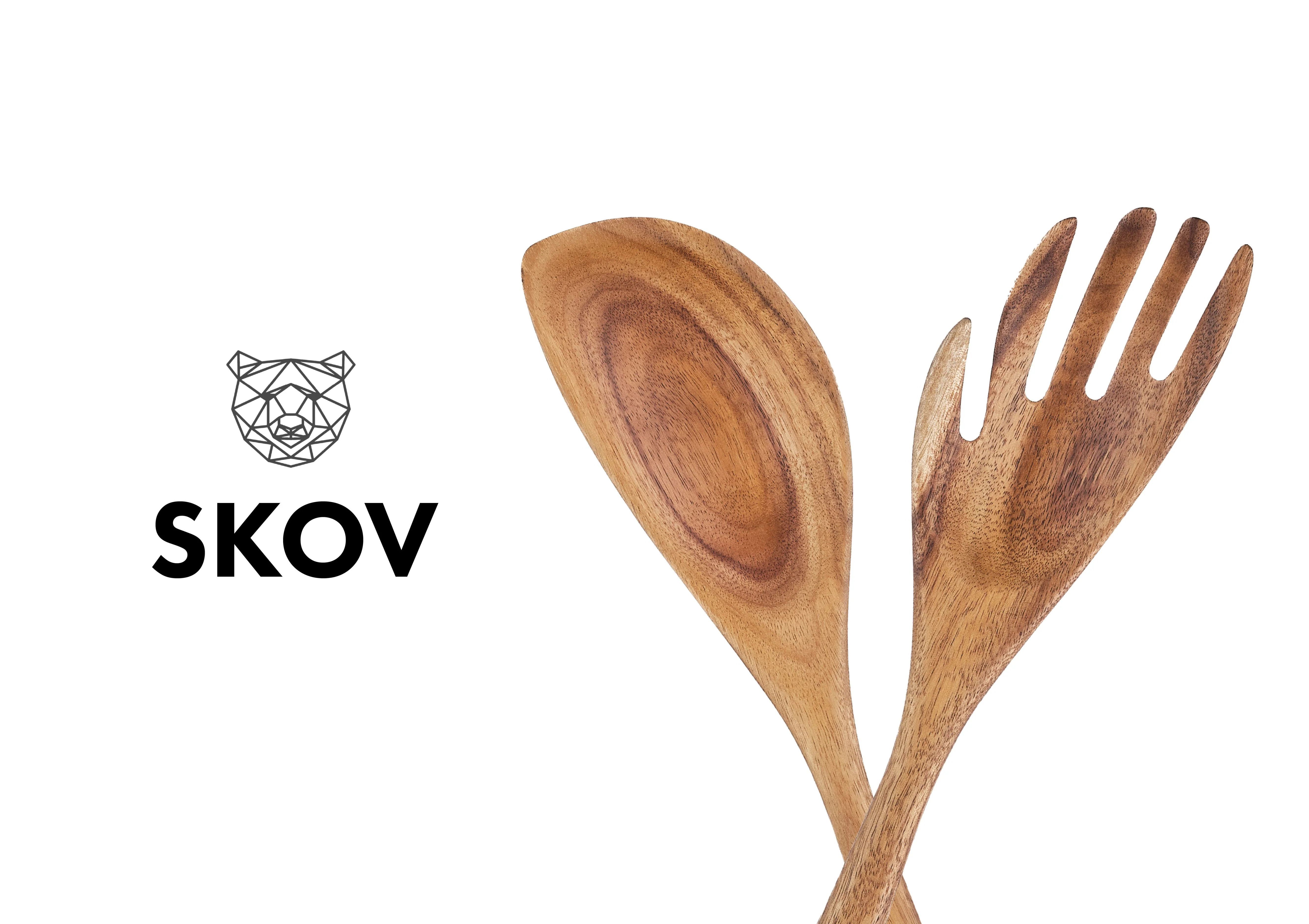 Couverts à salade en bois d'acacia SKOV - Image 3