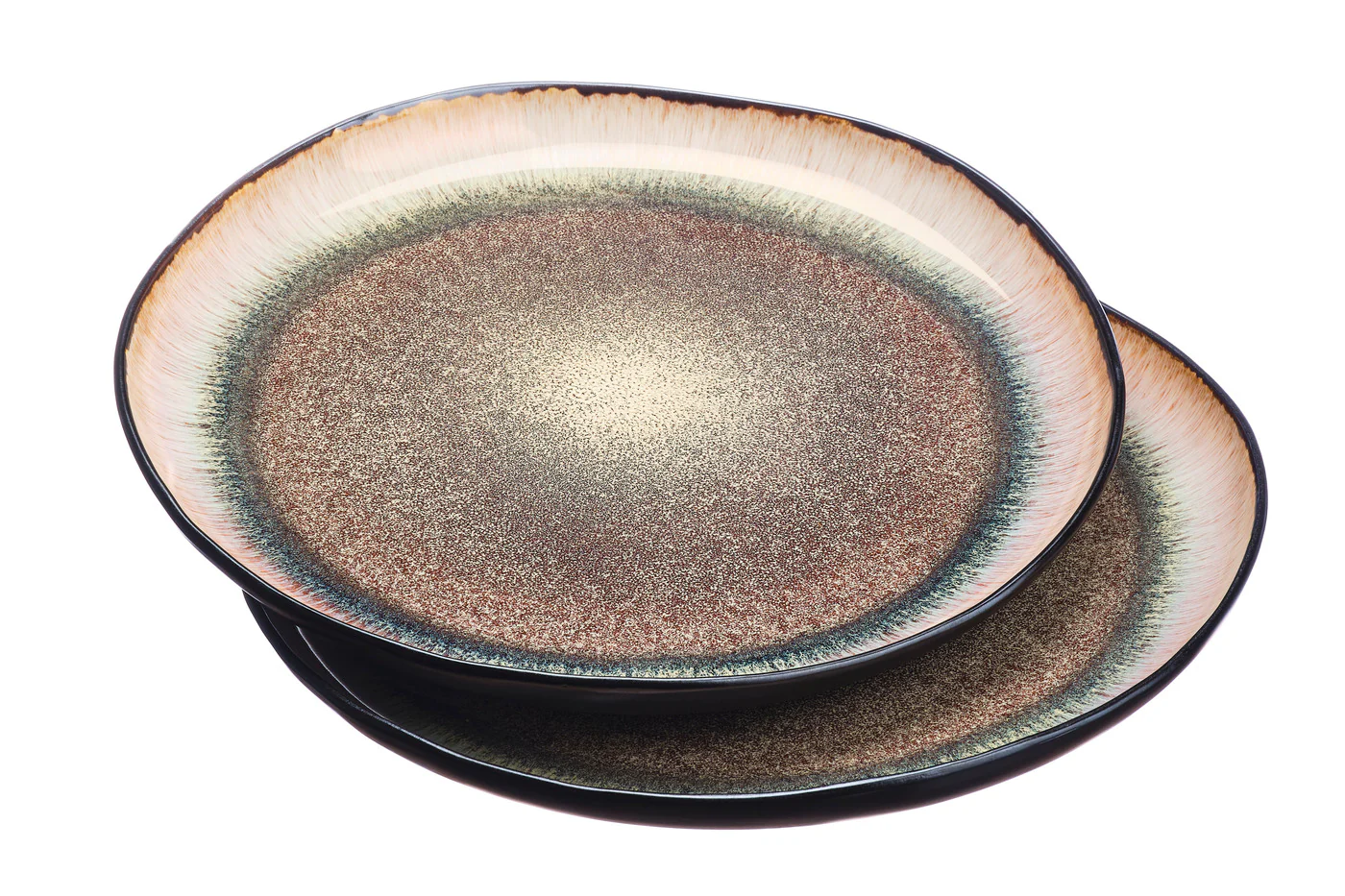 Plateau de service IRIS Ø32cm - 2 pièces - Marron sauvage - Image 3