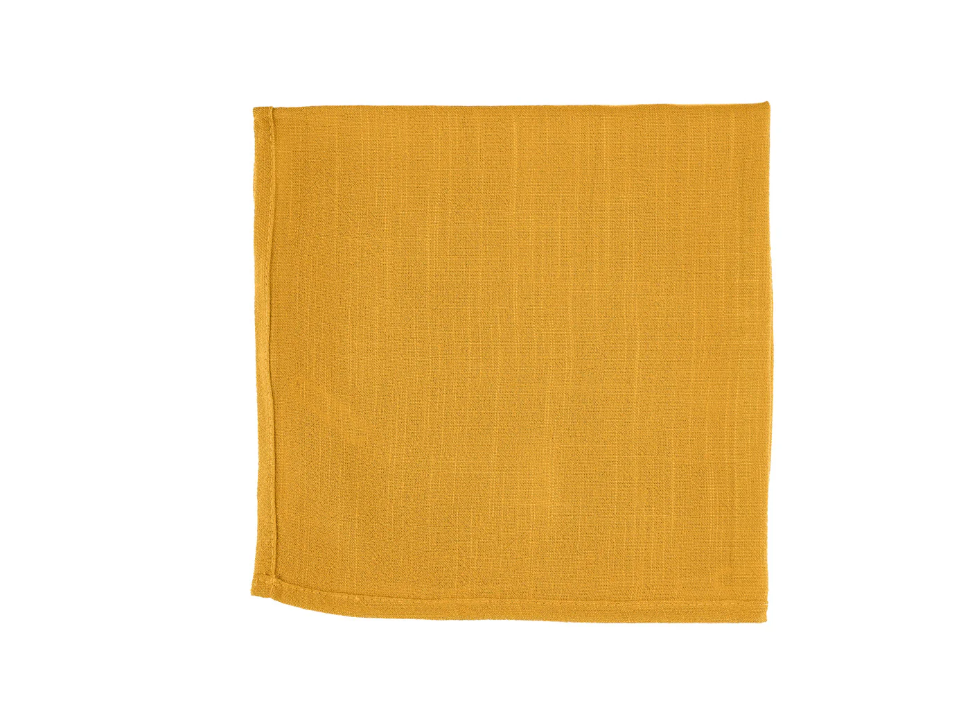 Serviette de table - 6 pièces - Lin et coton jaune moutarde - Image 3