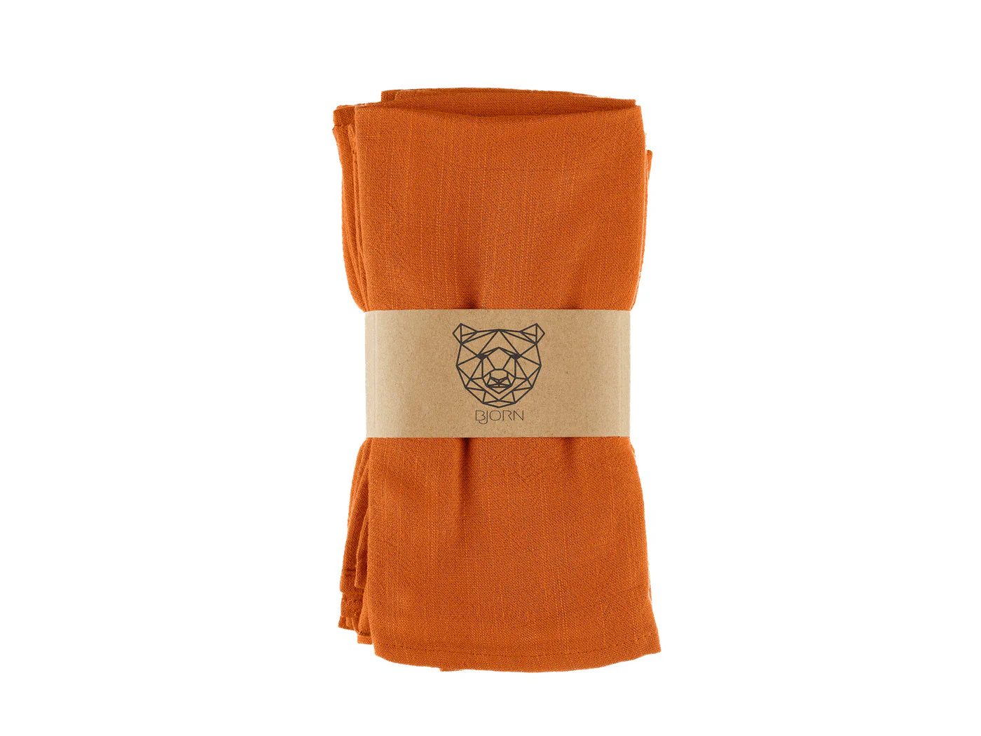 Serviette de table - 6 pièces - Lin et coton orange - Image 5
