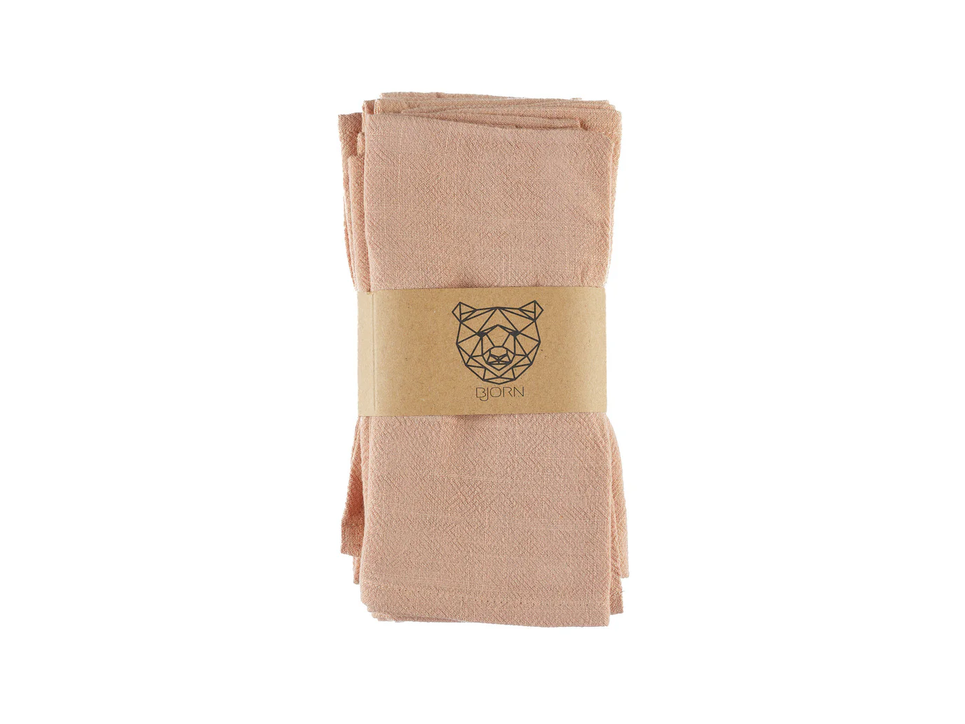 Serviette de table - 6 pièces - Lin et coton rose pâle - Image 5