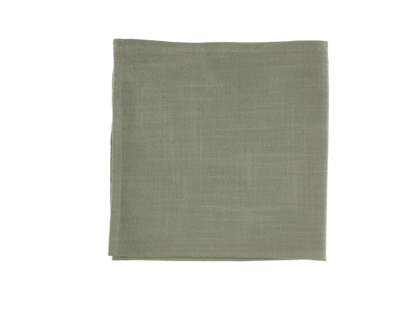 Serviette de table - 6 pièces - Lin et coton vert de gris - Image 3