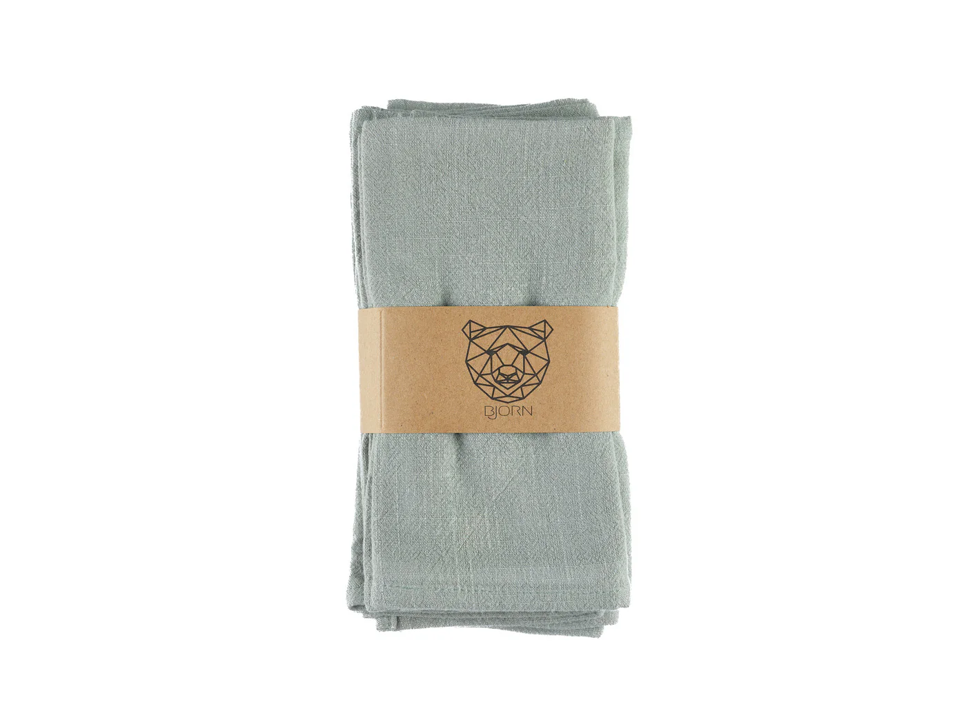 Serviette de table - 6 pièces - Lin et coton vert pâle - Image 5