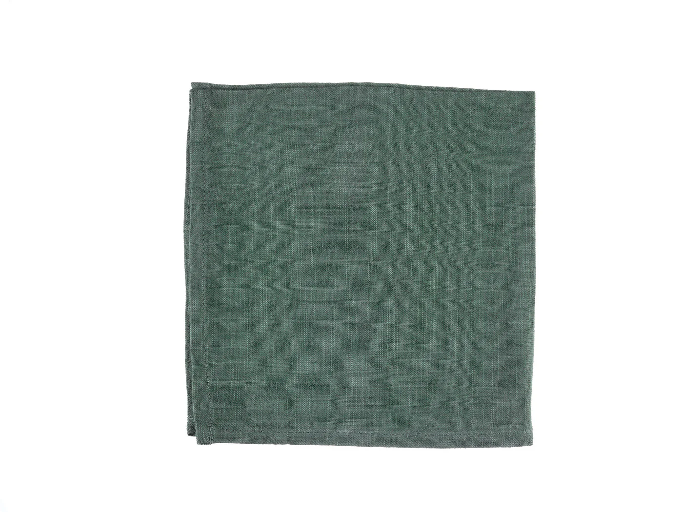 Serviette de table - 6 pièces - Lin et coton vert sapin - Image 3