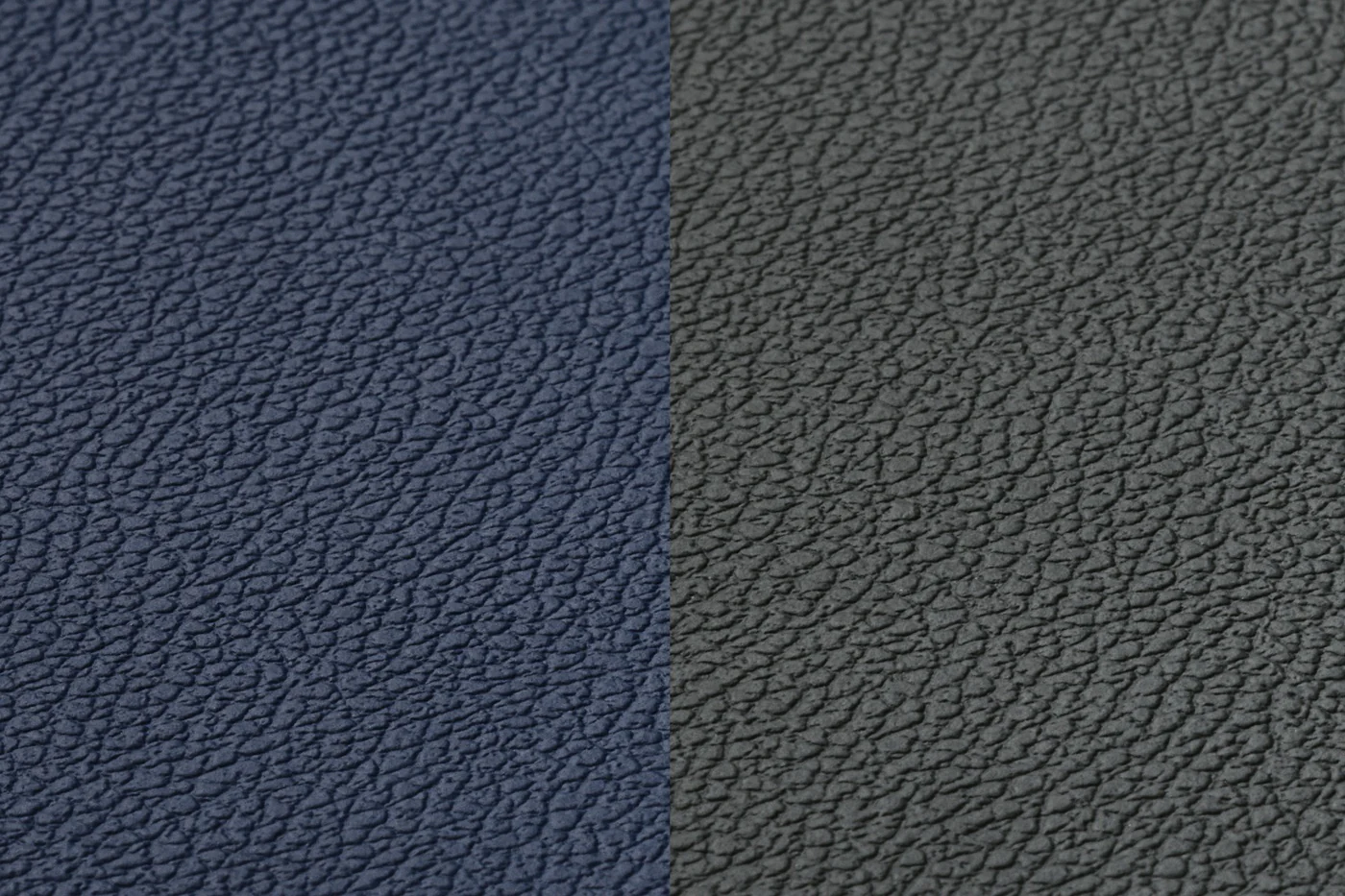 Set de table curve réversible - 6 pièces - Cuir recyclé bleu nuit et gris anthracite - Image 4